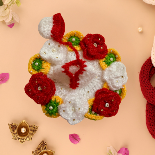 White Wool Laddu Gopal Poshak with Cap - Devaya