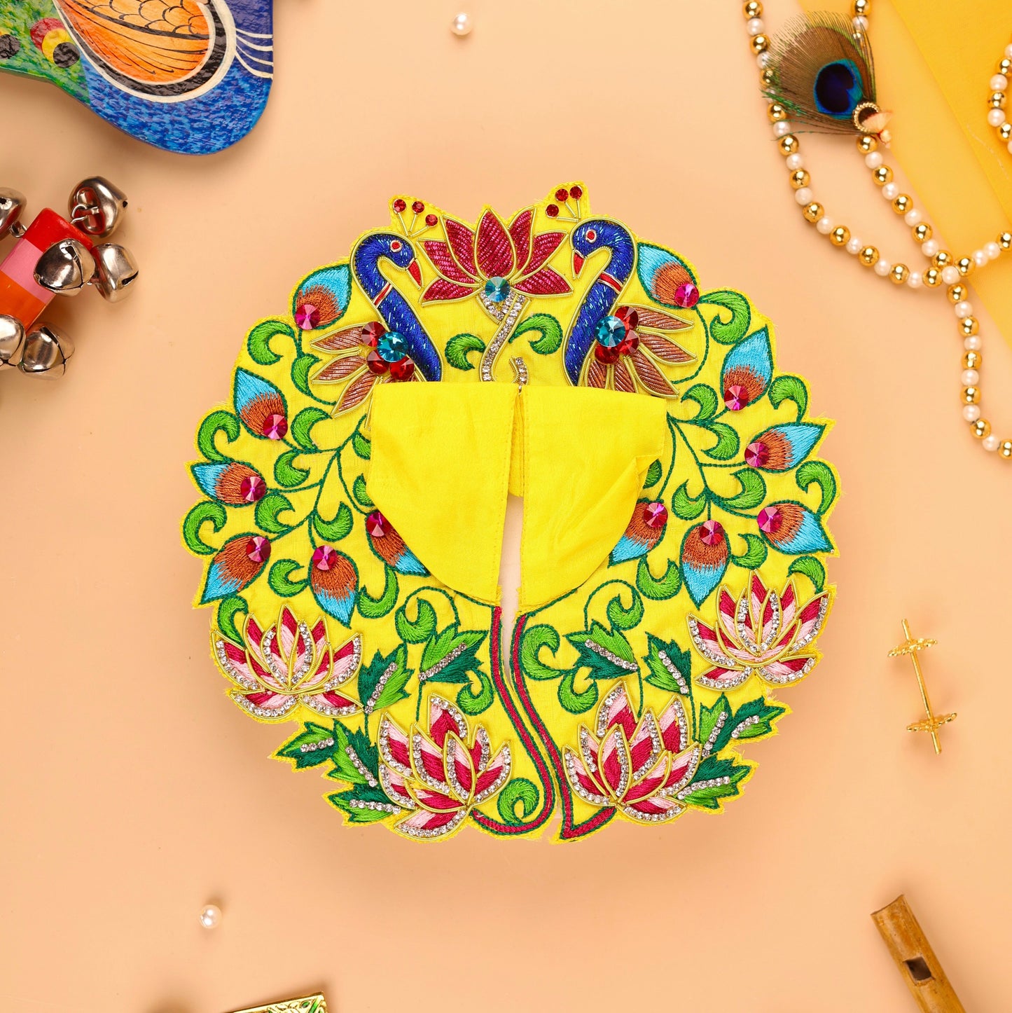 Mayur Pushp Yellow Laddu Gopal Poshak - Devaya