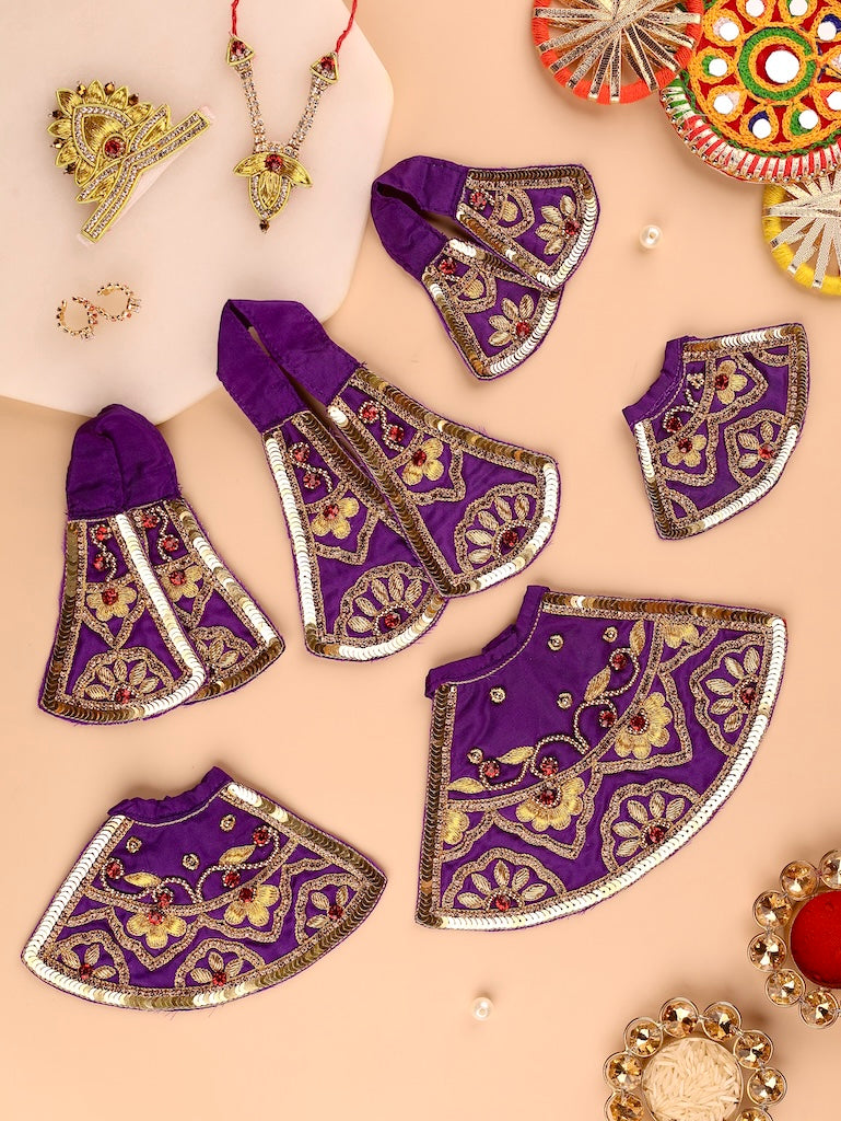 Divya Raas Purple Lehenga Dhoti with Patka & Shringar Set - Devaya