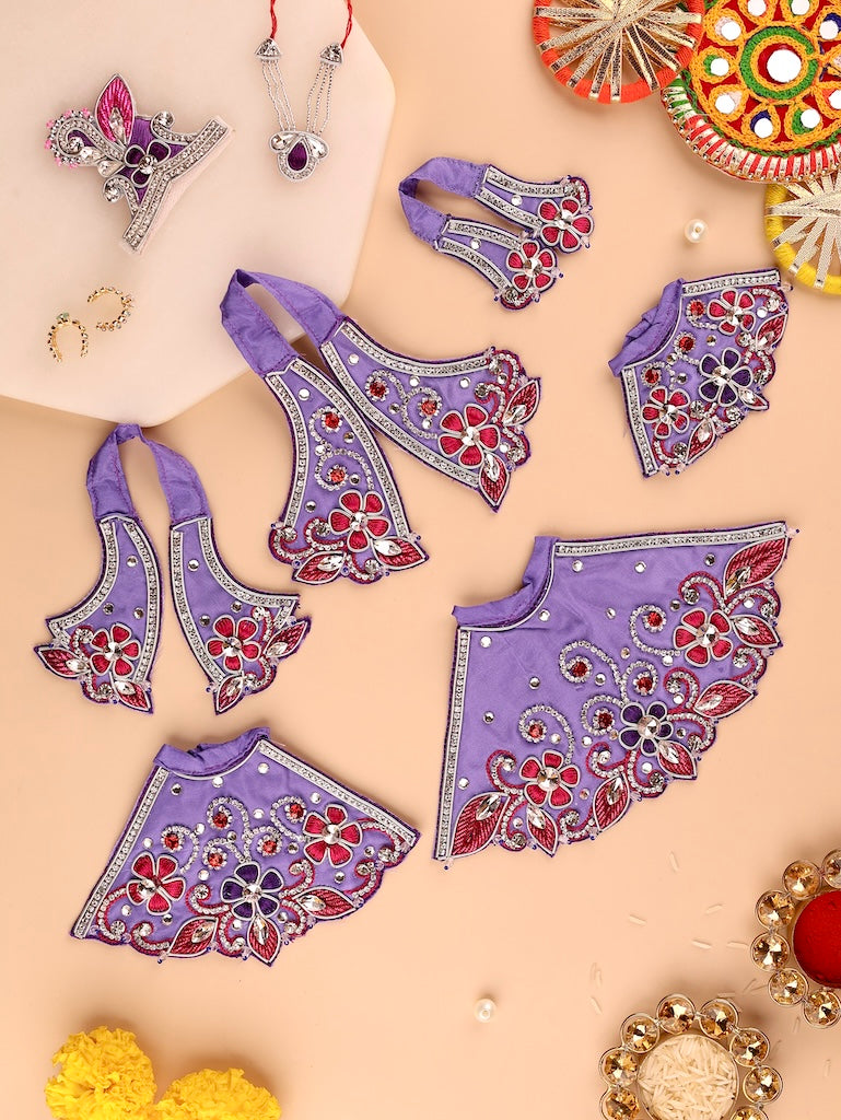 Pushp Mala Lavender Lehenga Dhoti with Patka & Shringar Set - Devaya