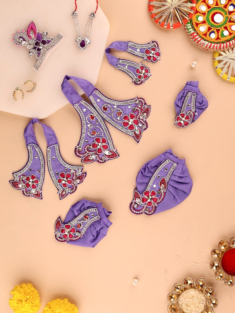Pushp Mala Lavender Lehenga Dhoti with Patka & Shringar Set - Devaya
