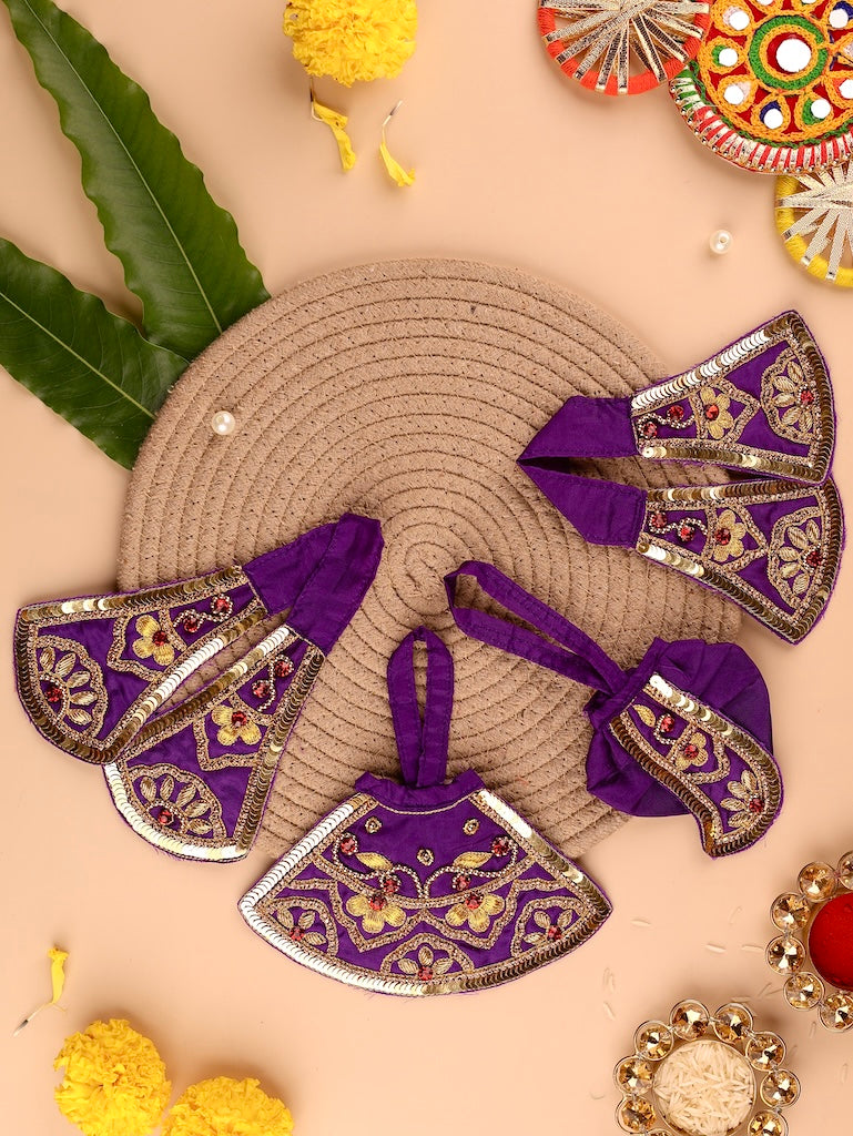 Divya Raas Purple Lehenga Dhoti with Patka & Shringar Set - Devaya