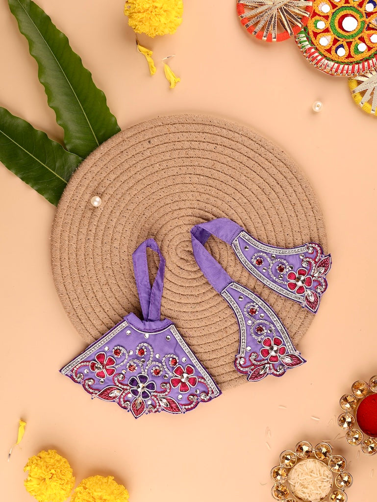 Pushp Mala Lavender Lehenga Dhoti with Patka & Shringar Set - Devaya