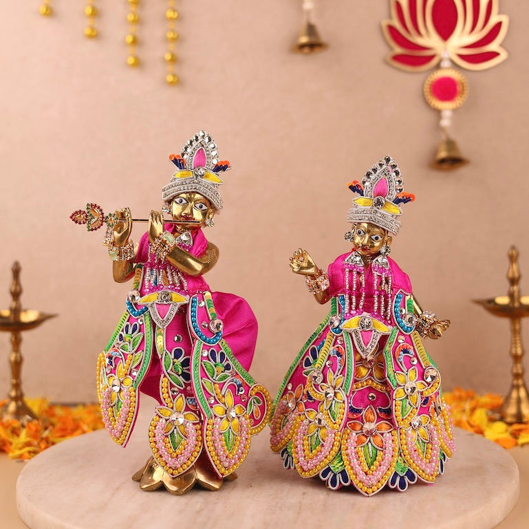 Indradhanu Magenta Lehenga Dhoti with Patka & Shringar Set - Devaya