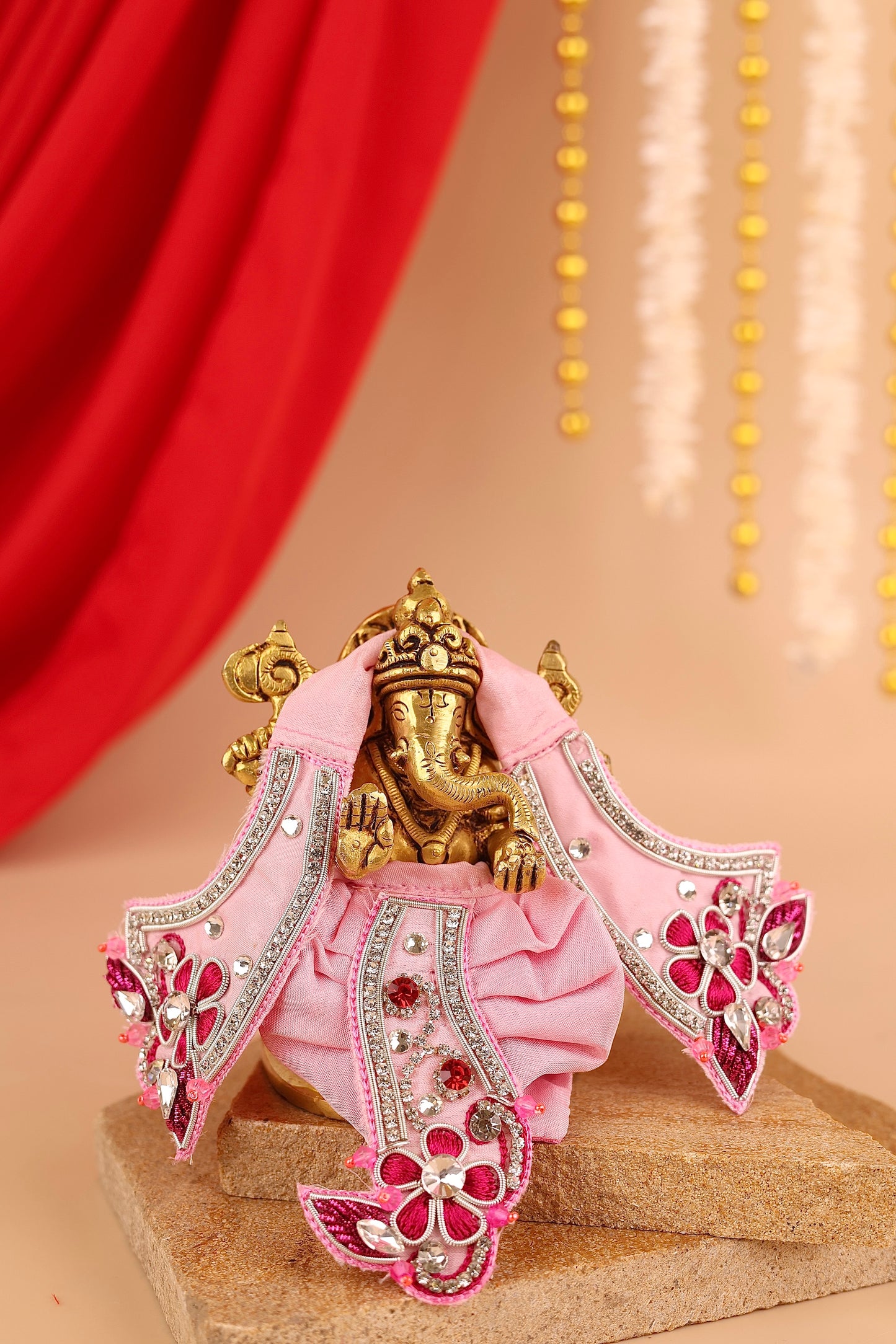 Pushp Mala Pink Dhoti Patka