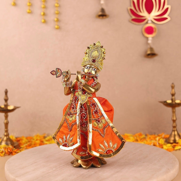 Divya Raas Orange Dhoti Patka - Devaya