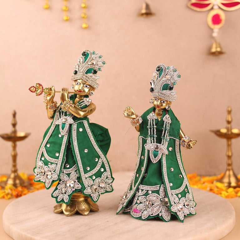Saawan Sugandh Emerald Green Lehenga Dhoti with Patka & Shringar Set