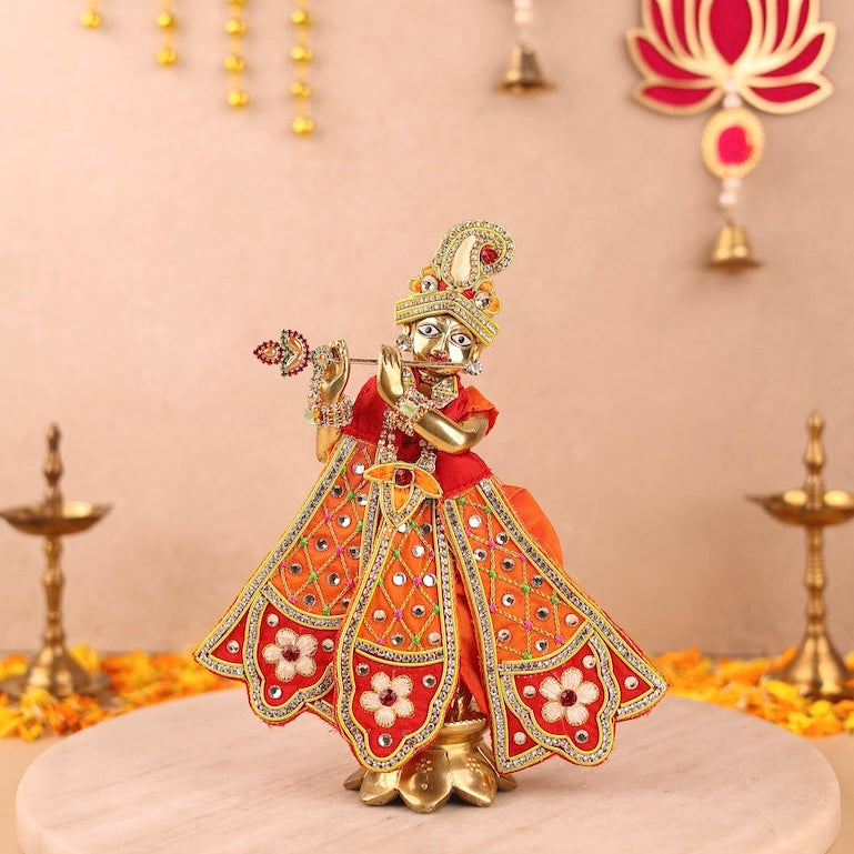 Madhur Leela Orange Dhoti Patka - Devaya