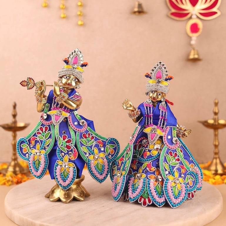 Indradhanu Blue Lehenga Dhoti with Patka & Shringar Set - Devaya