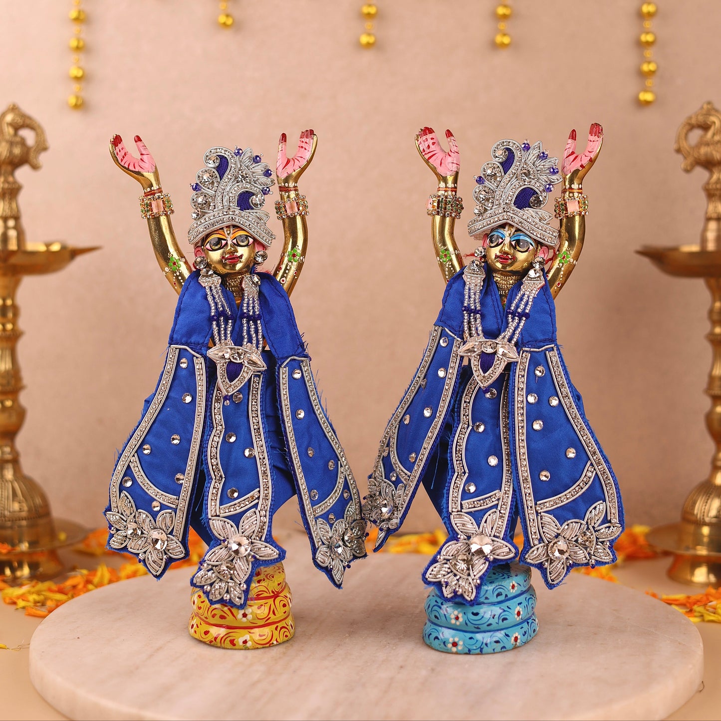 Saawan Sugandh Royal Blue Dhoti Patka for Gaur Nitai