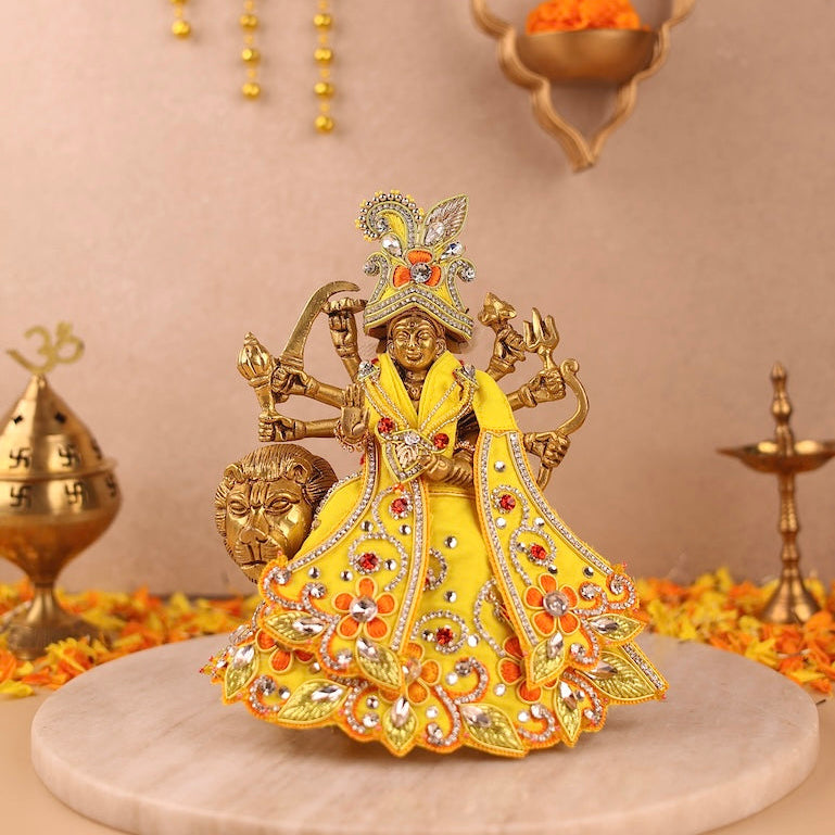 Pushp Mala Yellow Lehenga Patka