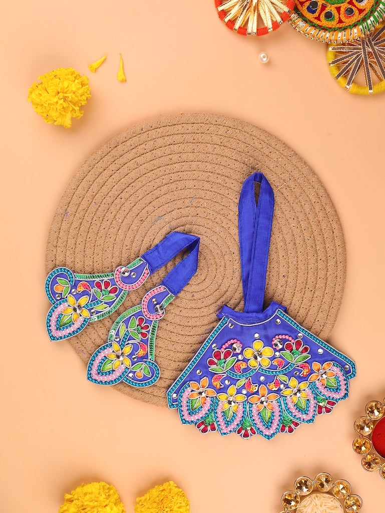 Indradhanu Blue Lehenga Dhoti with Patka & Shringar Set - Devaya
