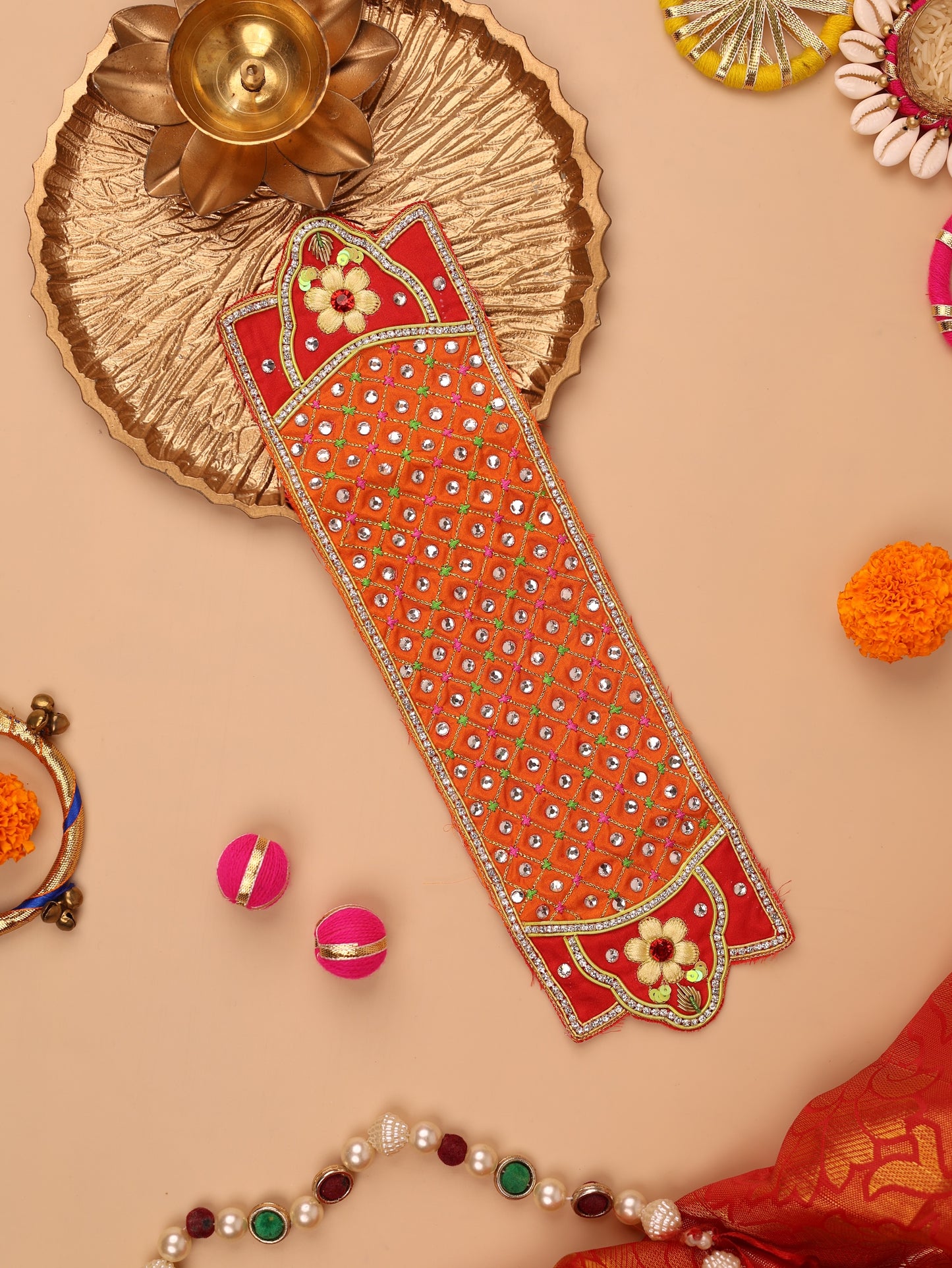 Madhur Leela Orange Odhni