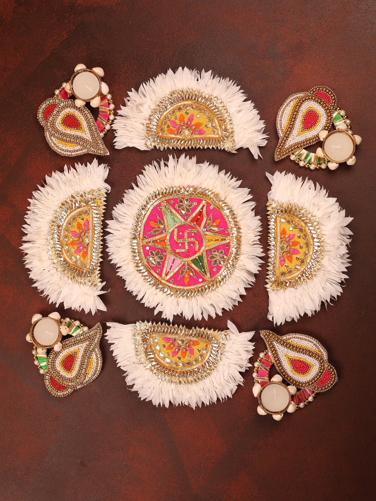 Shankhdeep Rangoli - Set of 9pcs