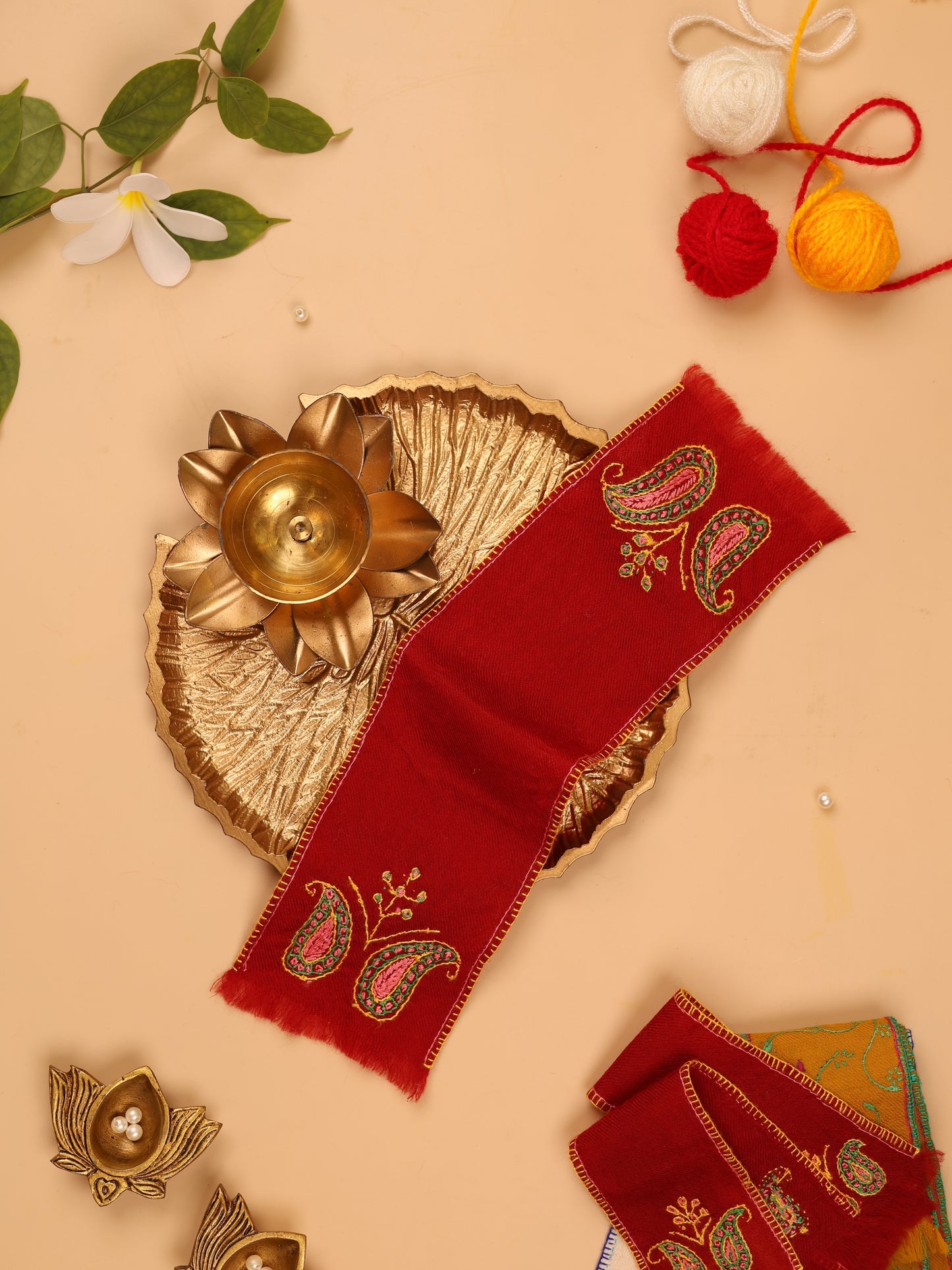Madhavi Maroon Pashmina Shawl