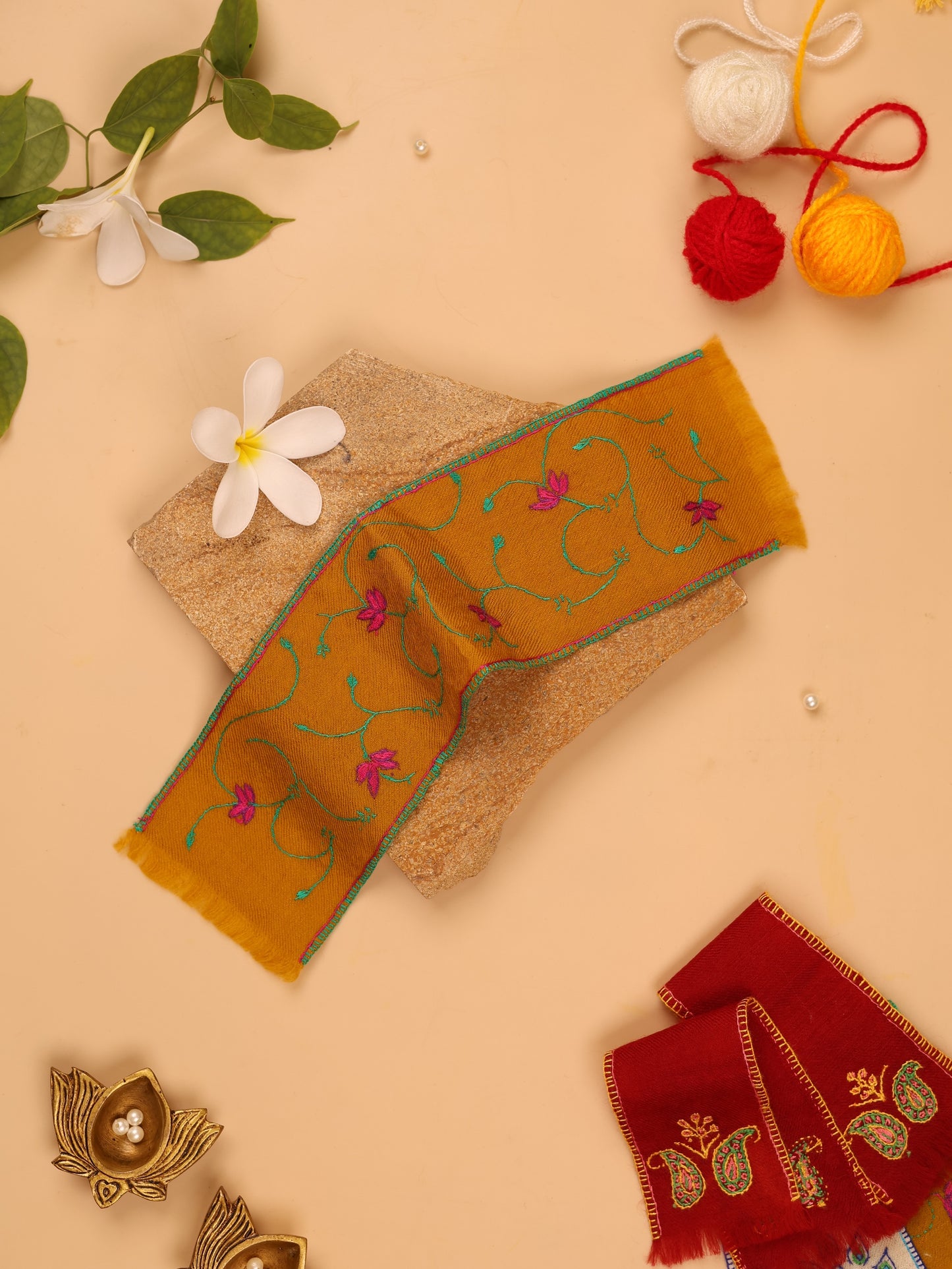 Muralidhar Mustard Pashmina Shawl