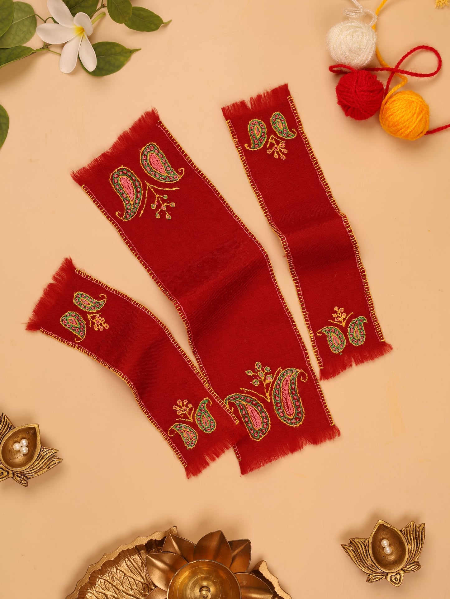 Madhavi Maroon Pashmina Shawl