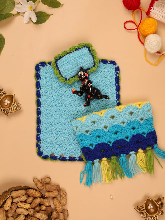 Mayur Laddu Gopal Bedding Set - 3 Pc