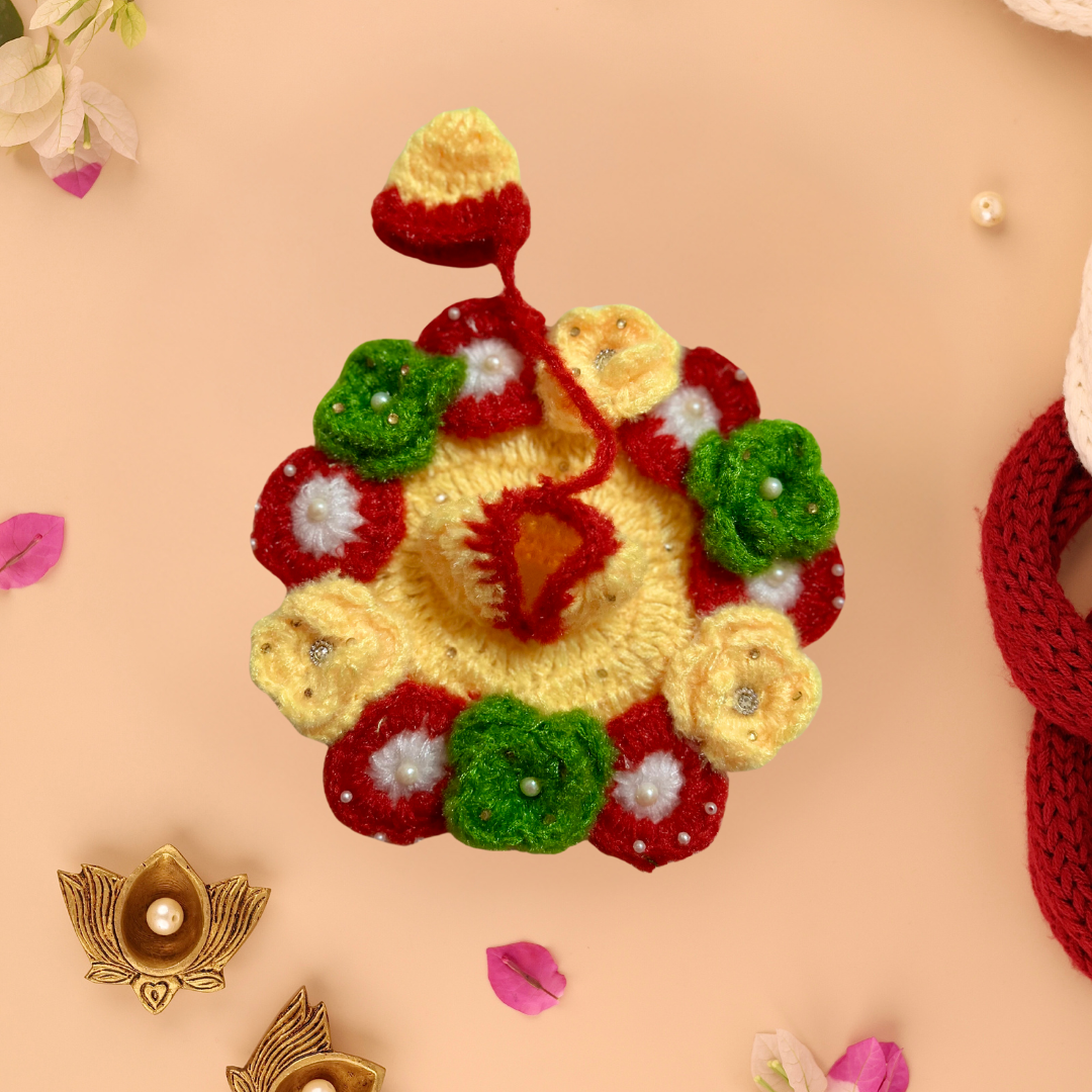 Yellow Wool Laddu Gopal Poshak with Cap - Devaya