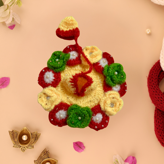 Yellow Wool Laddu Gopal Poshak with Cap - Devaya