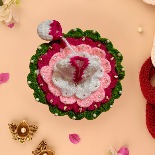 Floral Wool Laddu Gopal Poshak with Cap - Devaya
