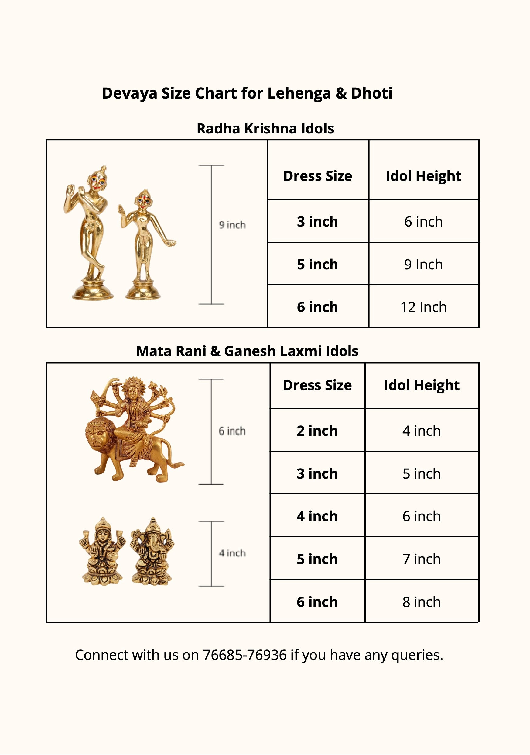 Size Guide for Divya Raas Maroon Lehenga Dhoti with Patka & Shringar Set