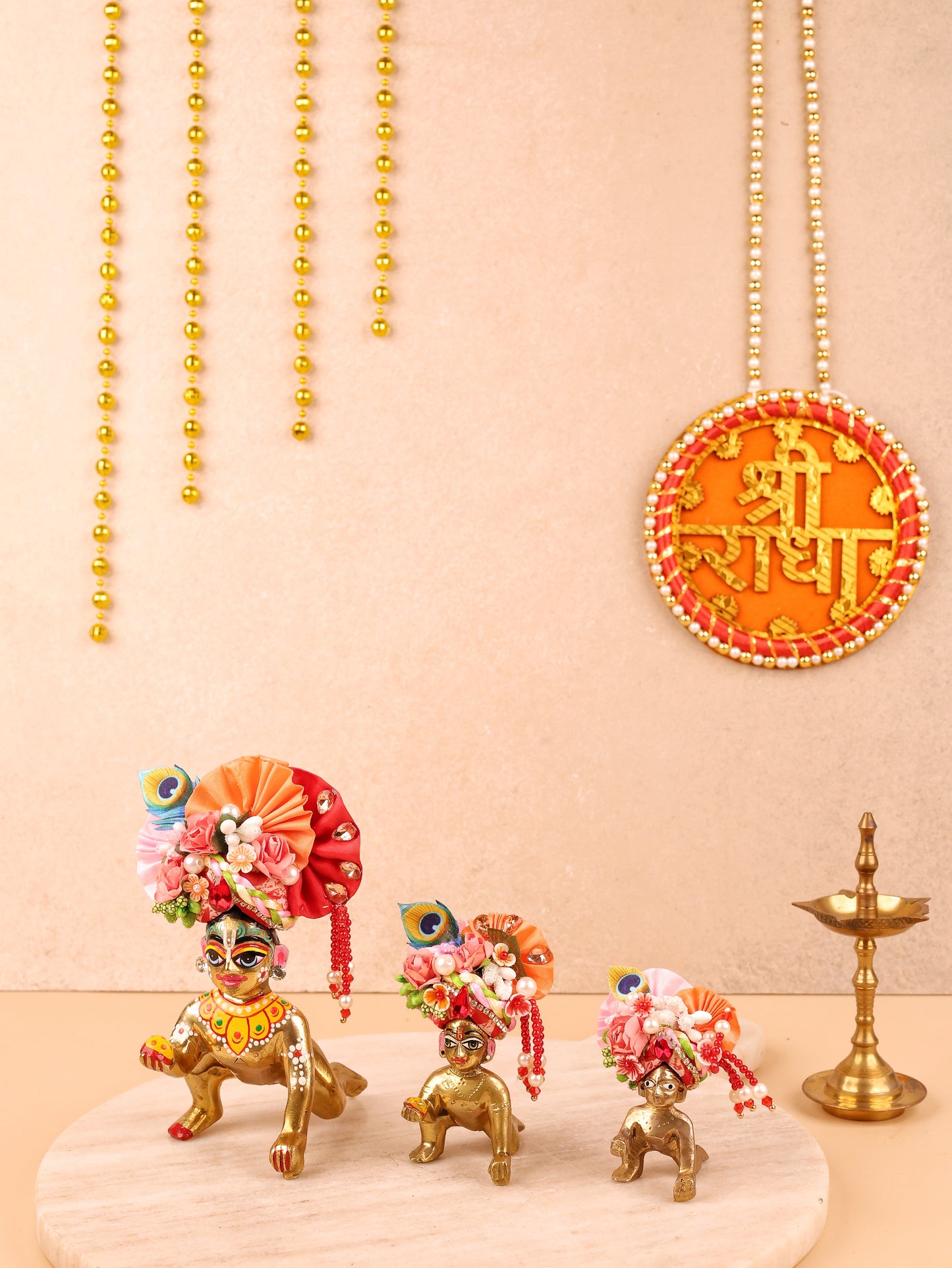 Red Mulmul Cotton Laddu Gopal Poshak - Devaya