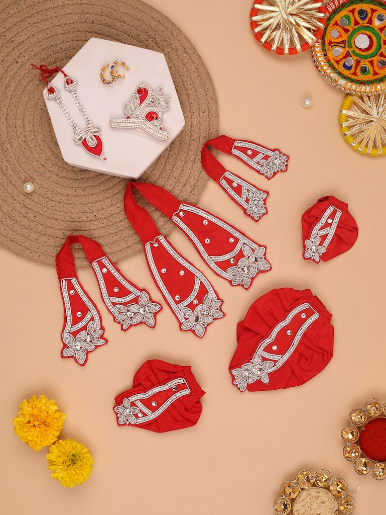 Saawan Sugandh Red Dhoti Patka - Devaya