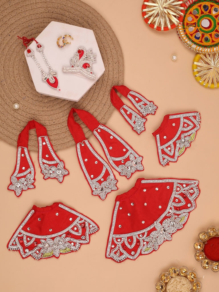 Saawan Sugandh Red Lehenga Dhoti with Patka & Shringar Set - Devaya