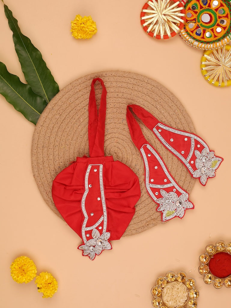 Saawan Sugandh Red Dhoti Patka - Devaya