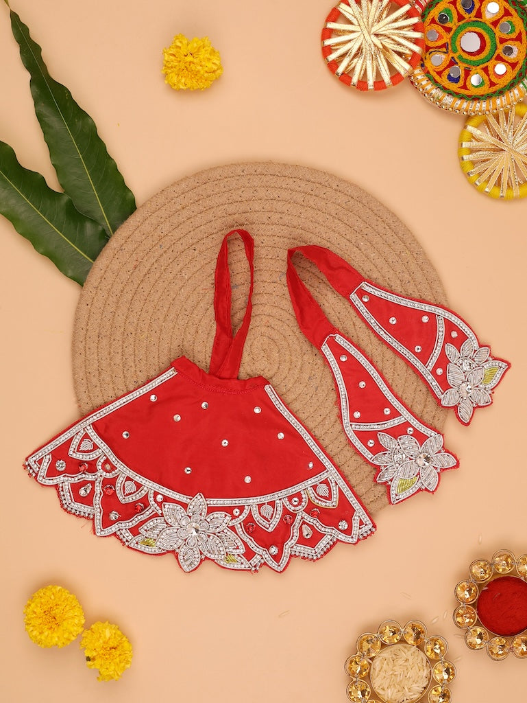 Saawan Sugandh Red Lehenga Dhoti with Patka & Shringar Set - Devaya