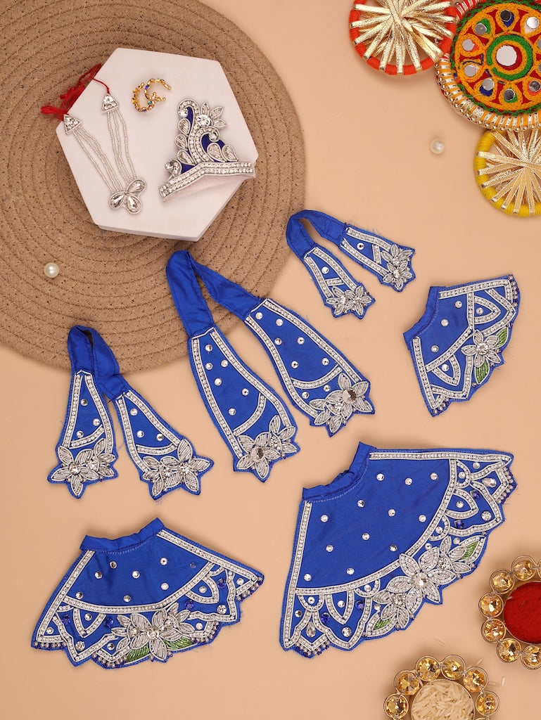 Saawan Sugandh Royal Blue Lehenga Dhoti with Patka & Shringar Set - Devaya