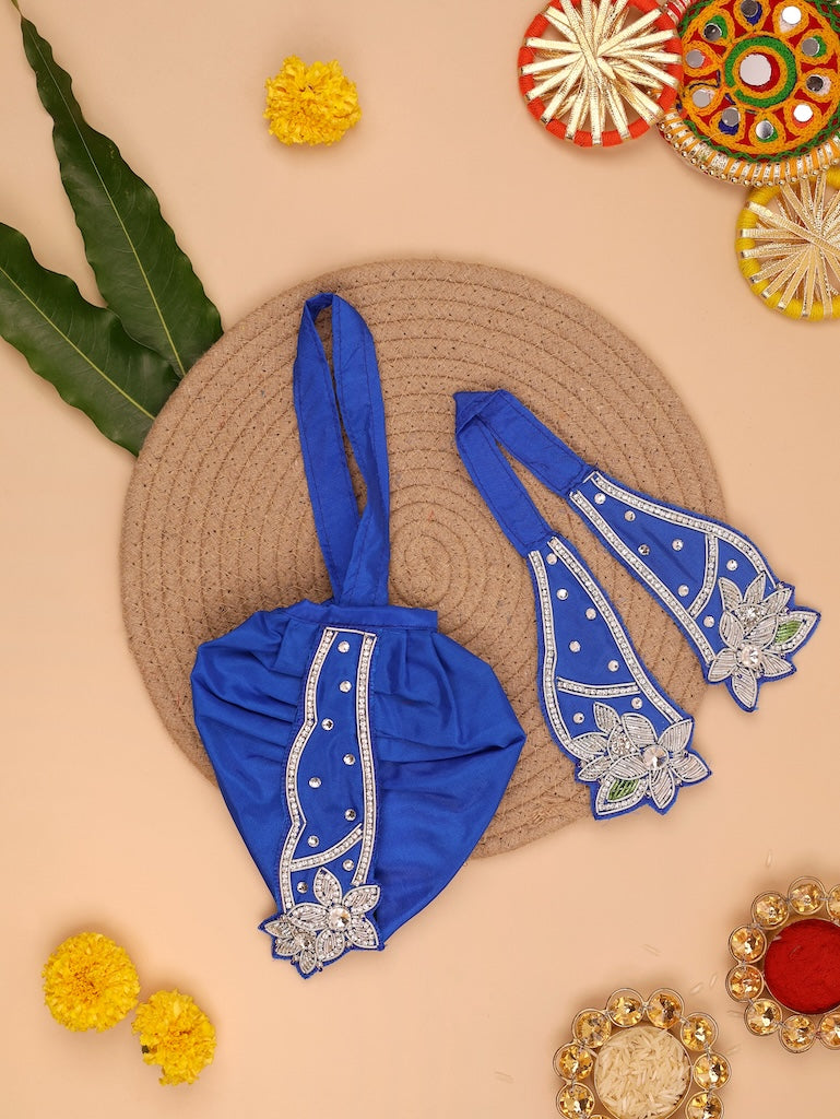 Saawan Sugandh Royal Blue Dhoti Patka - Devaya