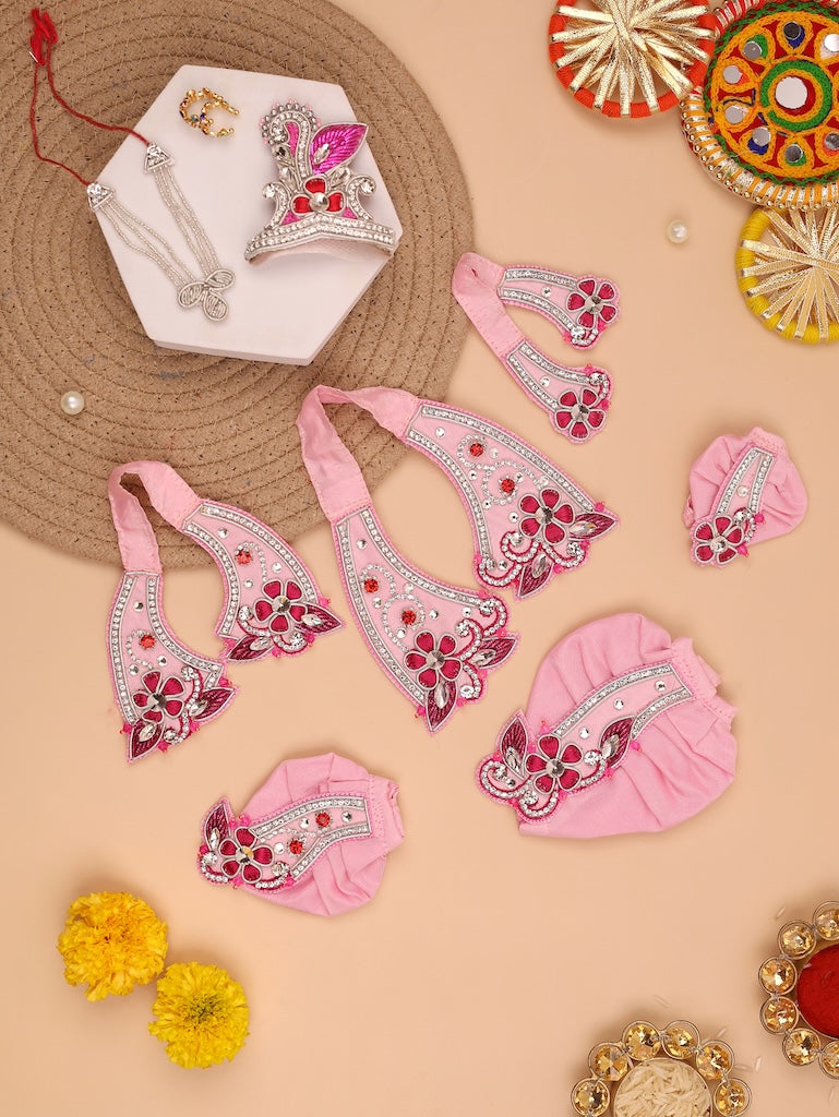 Pushp Mala Pink Lehenga Dhoti with Patka & Shringar Set - Devaya