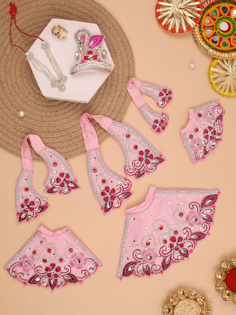 Pushp Mala Pink Lehenga Dhoti with Patka & Shringar Set - Devaya