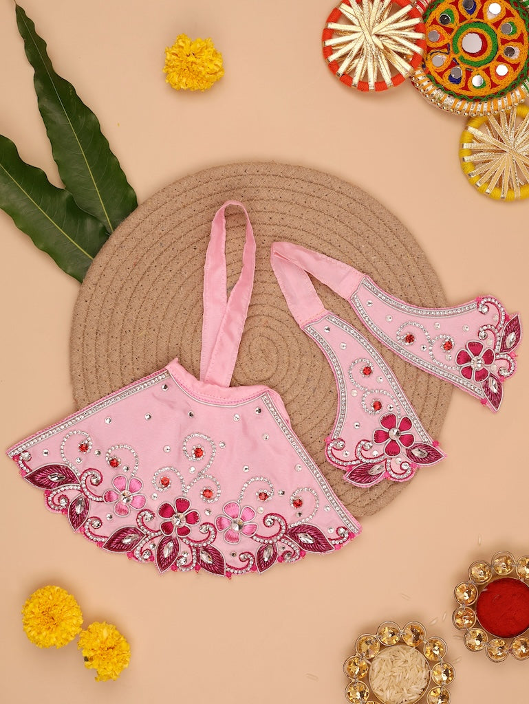 Pushp Mala Pink Lehenga Dhoti with Patka & Shringar Set - Devaya