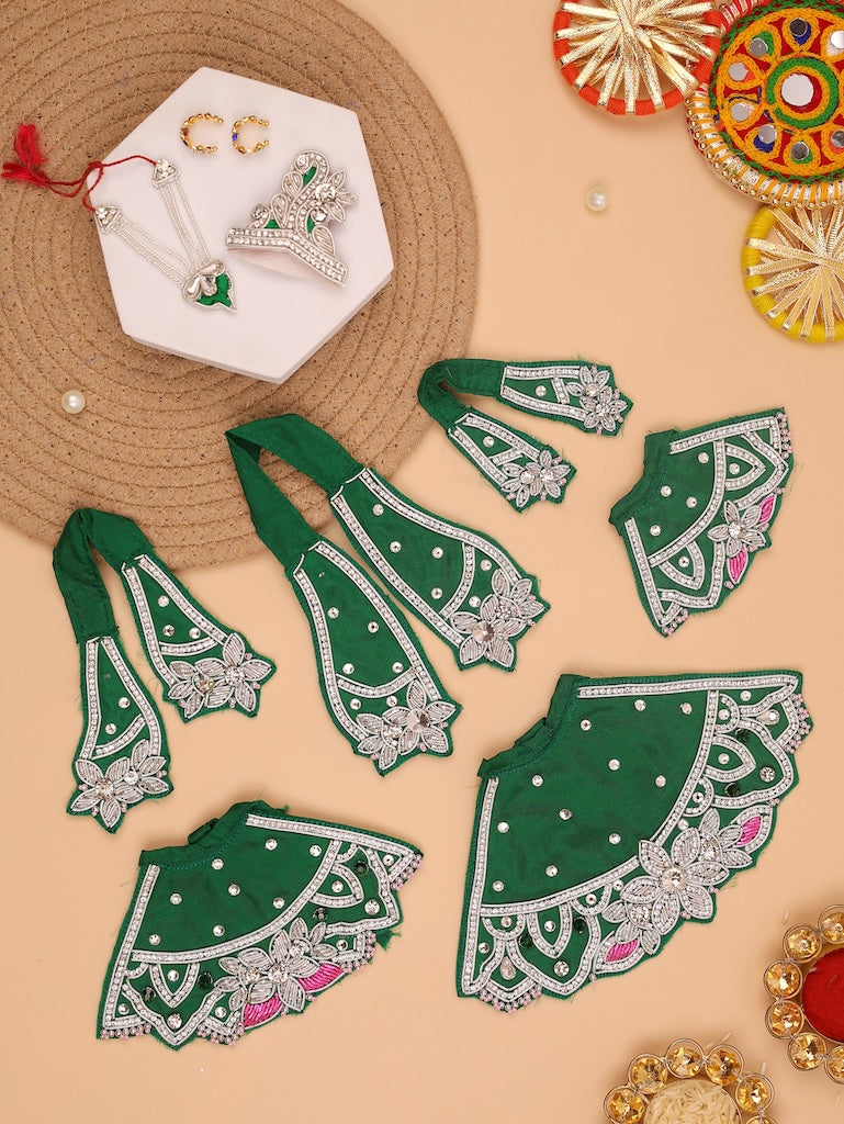 Saawan Sugandh Emerald Green Lehenga Dhoti with Patka & Shringar Set - Devaya