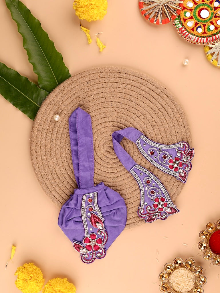 Lavender Dhoti Patka for Gaur Nitai