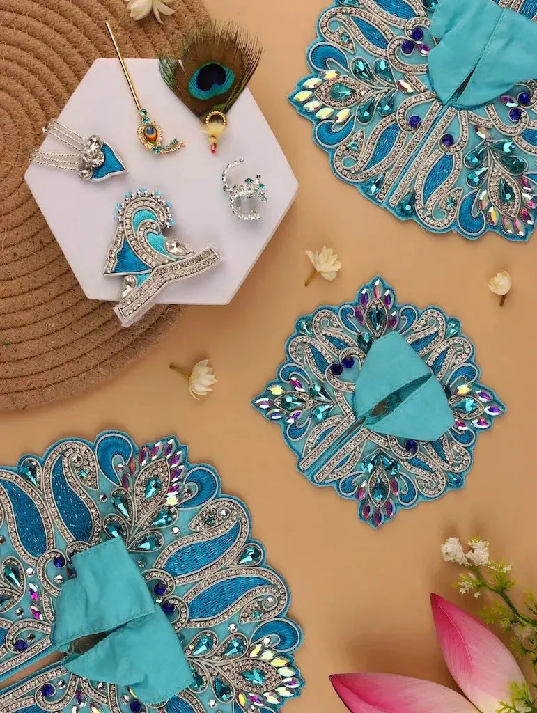 Varsha Raag Aqua Blue Laddu Gopal Poshak - Devaya
