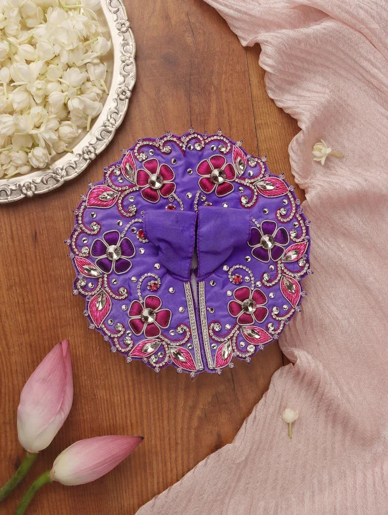 Pushp Mala Lavender Laddu Gopal Poshak - Devaya