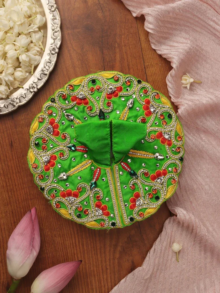 Makhan Chor Green Laddu Gopal Poshak - Devaya