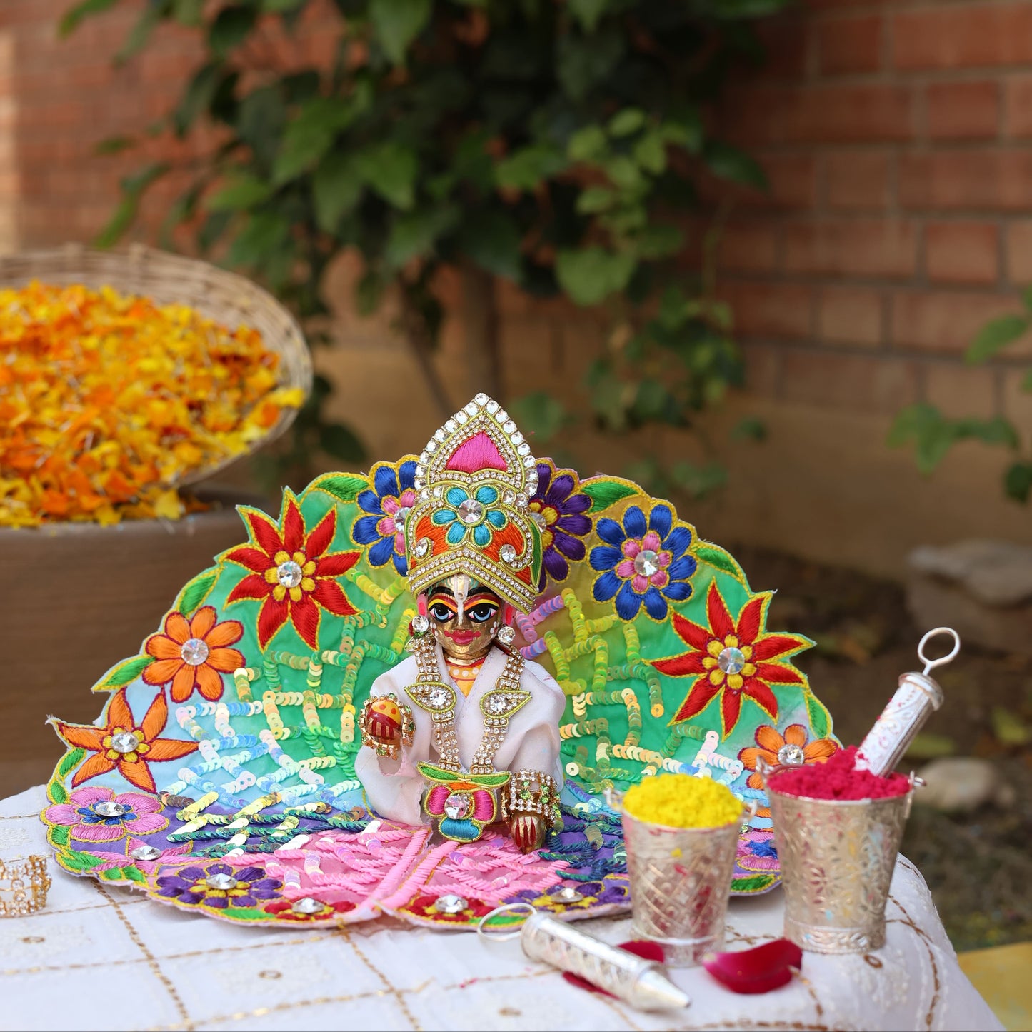 Silver Balti Pichkari For Laddu Gopal