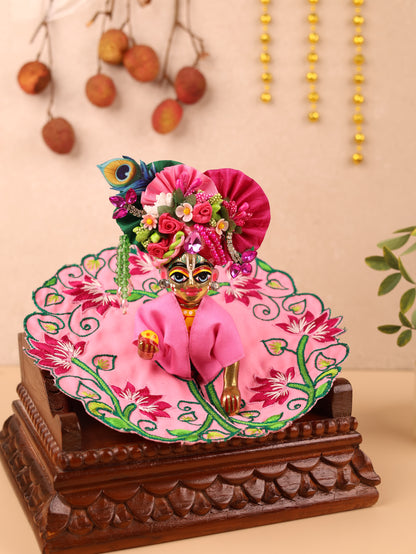 Pink Mul Cotton Laddu Gopal Poshak