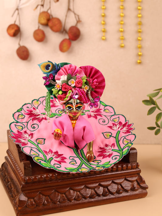 Pink Mul Cotton Laddu Gopal Poshak