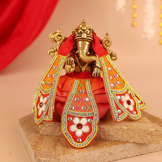 Madhur Leela Orange Dhoti Patka
