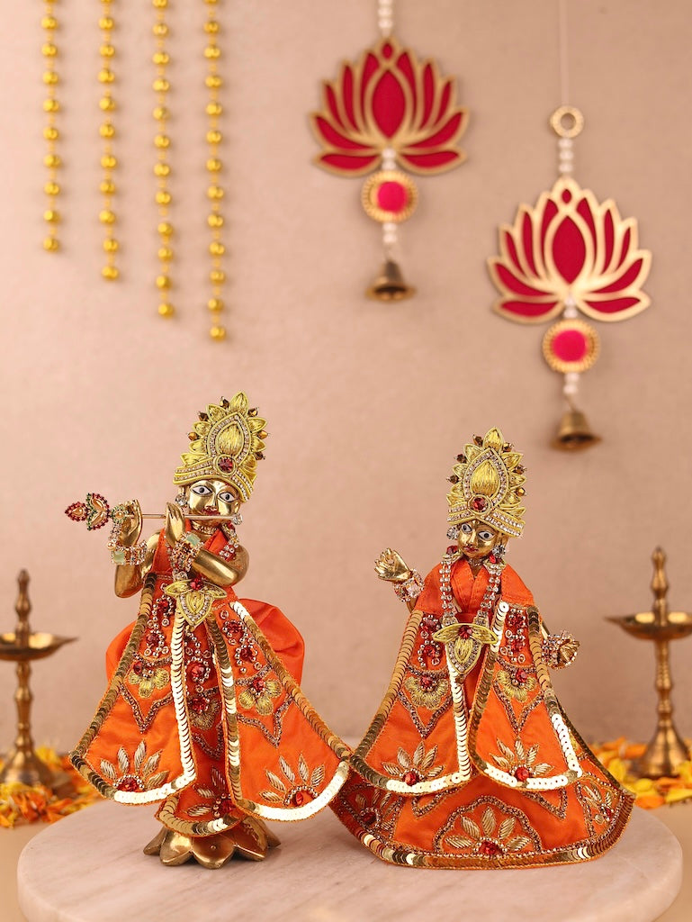 Divya Raas Orange Lehenga Dhoti with Patka & Shringar Set