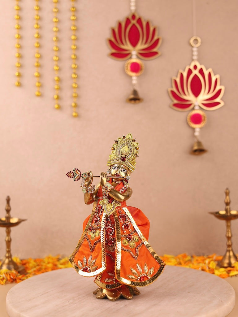 Divya Raas Orange Dhoti Patka & Shringar Set