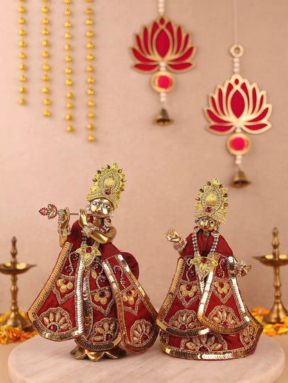 Divya Raas Maroon Lehenga Dhoti with Patka & Shringar Set