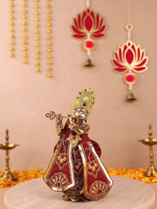 Divya Raas Maroon Dhoti Patka & Shringar Set