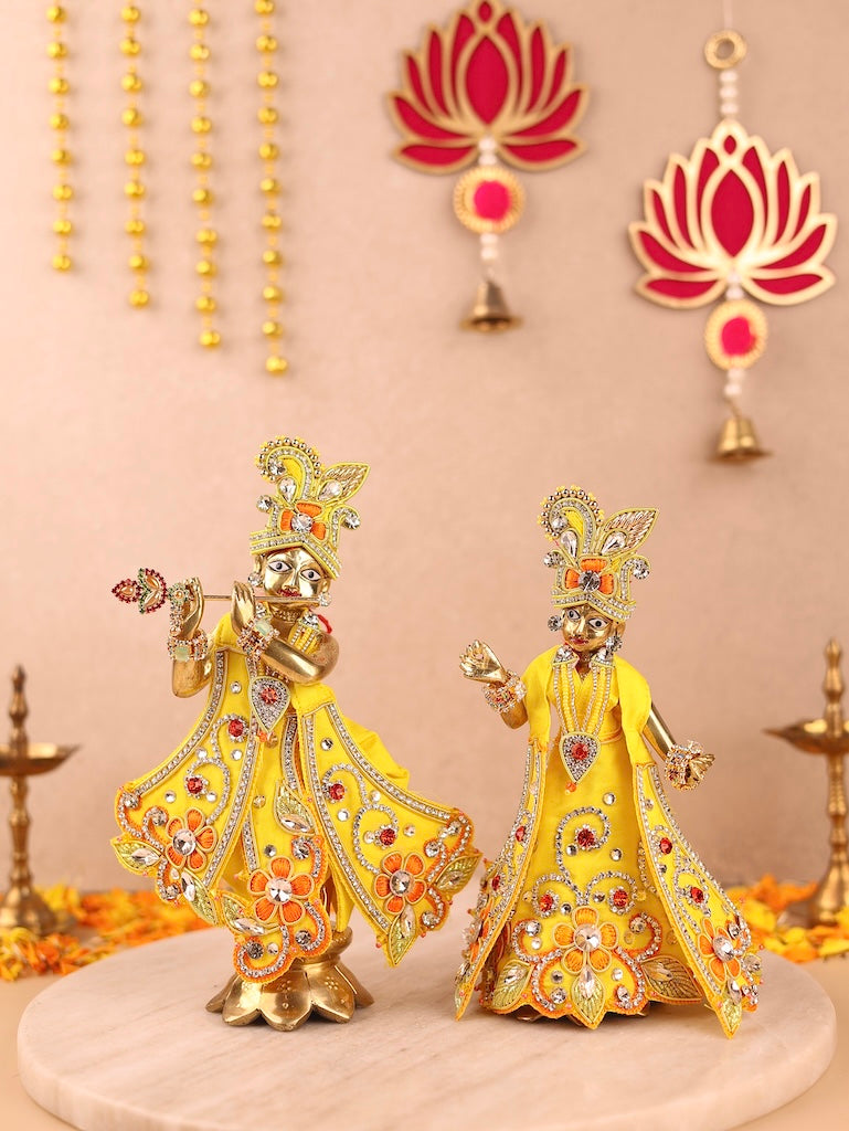 Pushp Mala Yellow Lehenga Dhoti with Patka & Shringar Set